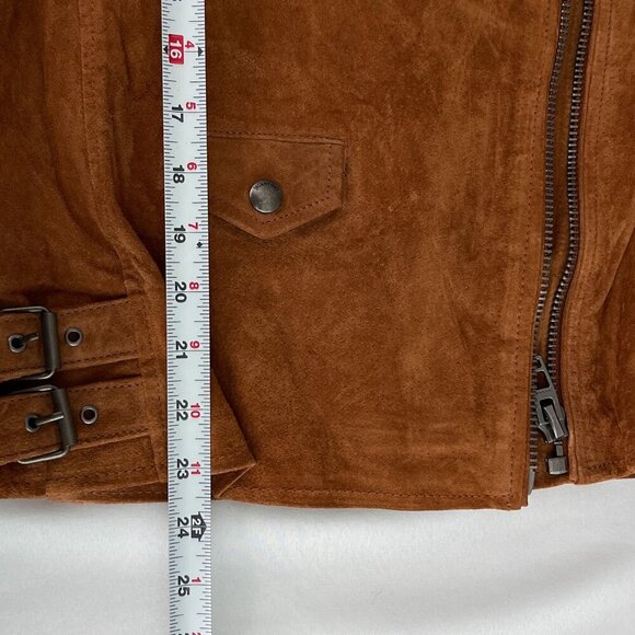 BlankNYC Suede Moto Jacket Alder Brown‎ Adjustable Buckle Zipper Pocket Women S - Picture 14 of 16